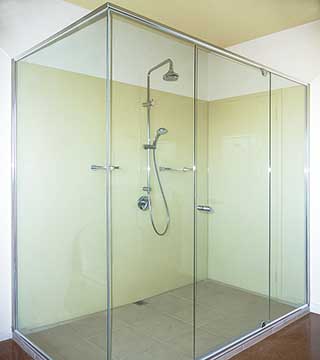 MODE™ & KOLOR™ - Semi Frameless Shower Screen - Bathroom Ensuite - Yellow Glass Splashbacks - Anglesea - Supplied & Installed by - geelongsplashbacks.com.au